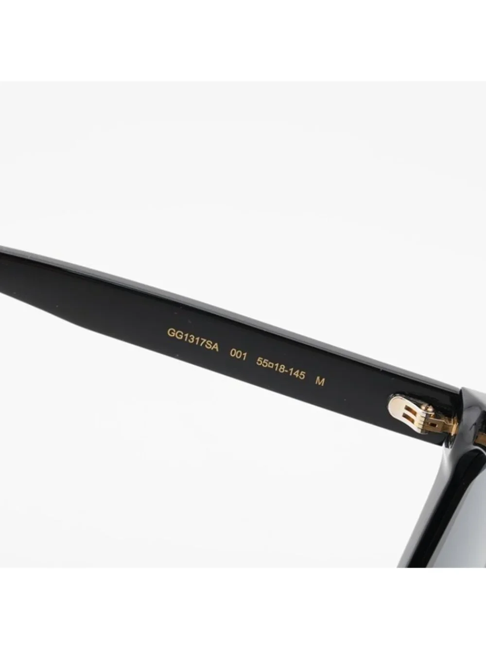 Gucci GG1317SA 001 Sunglasses Black Square Frame, Grey Lenses